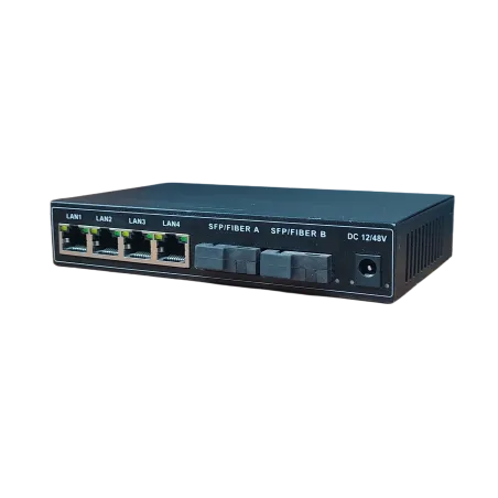 Alphaeye AE-4002FMC Media Converter - 4 Ethernet Ports and 2 SC Fiber Ports