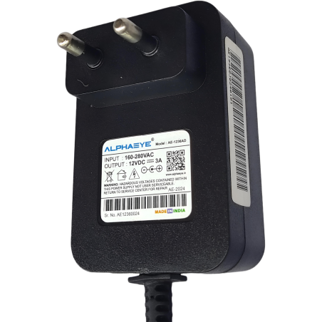 ALPHAEYE AE-1236 AD Switch Mode Power Supply - 12V 3A for NVR/DVR