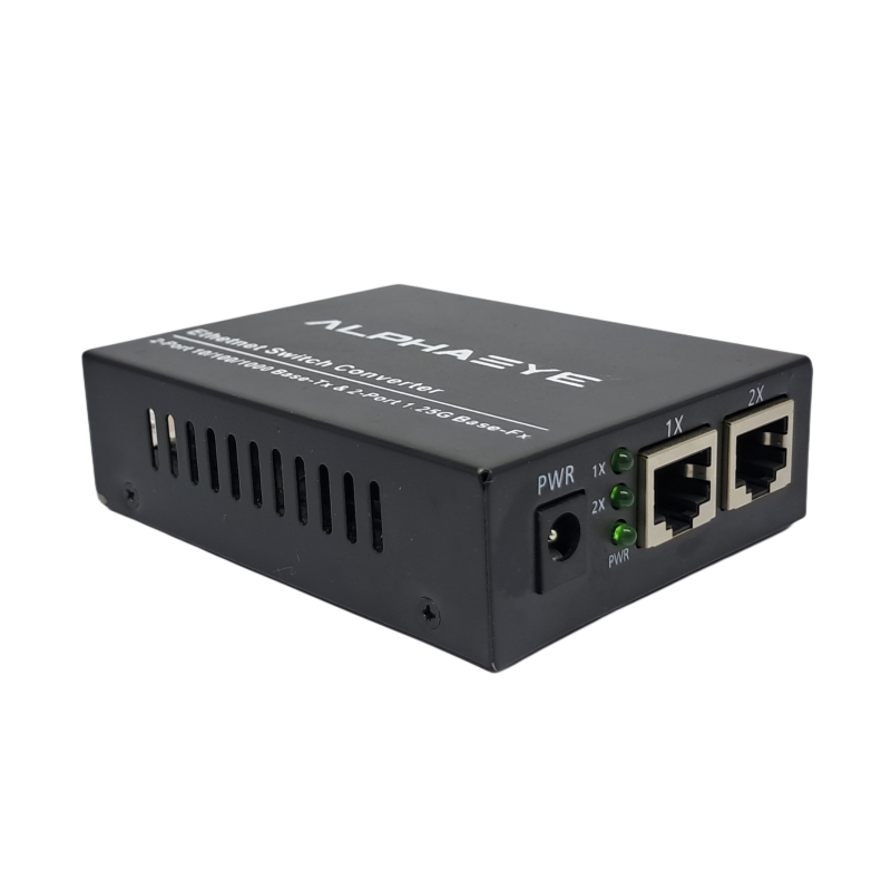 AlphaEye AE-F2002SFP Media Converter – Gigabit PoE & SFP Ports, Easy Setup