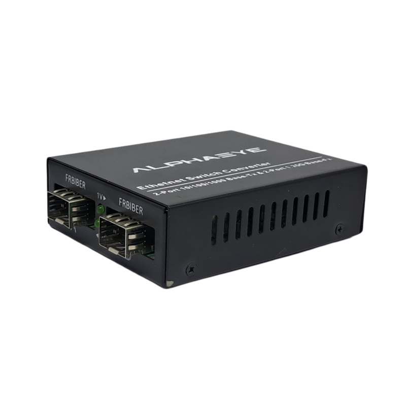 AlphaEye AE-F2002SFP Media Converter – Gigabit PoE & SFP Ports, Easy Setup