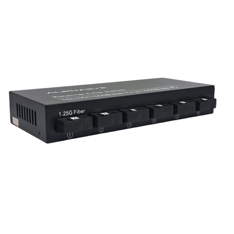 Alphaeye AE-2006FMC Media Converter - 2 Ethernet Ports & 6 SC Fiber Ports
